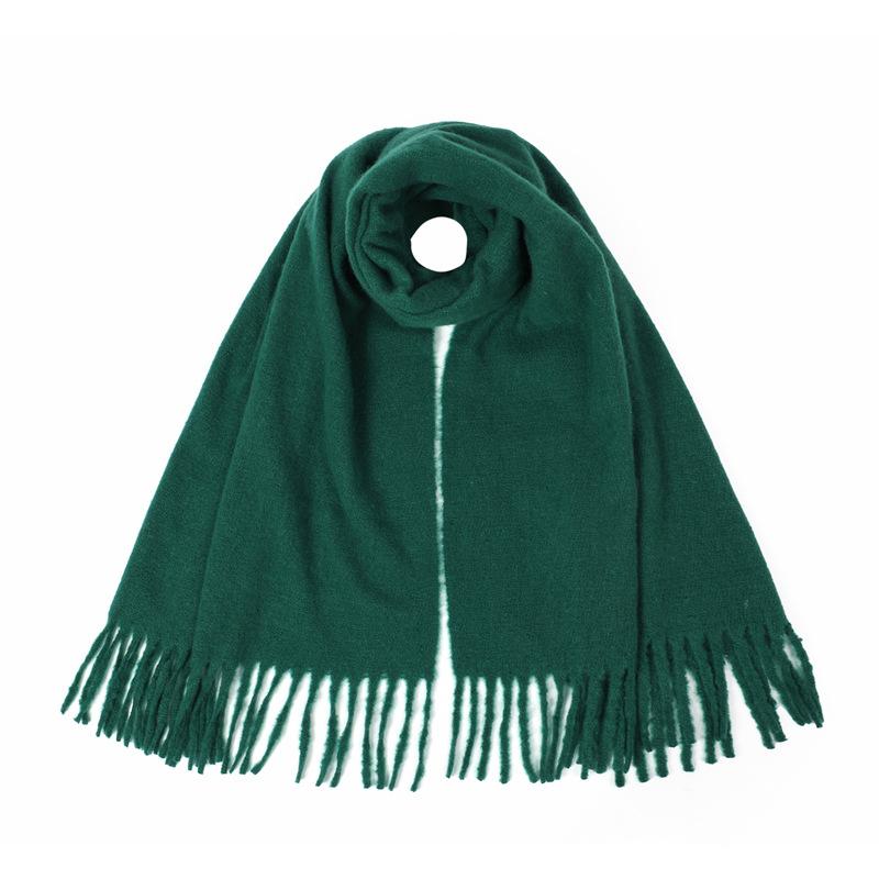 Women Simple Solid Knitted Scarf Headscarf Elegant Lady Casual Tassel Warm Scarve Mujer Foulard Big Wrap Shawl Winter New