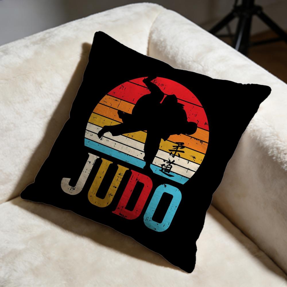 Sports Judo Martial Arts Cushion Cover Soft Decorative Pillow Case Suitable for Bedroom Sofa Car Travel Use