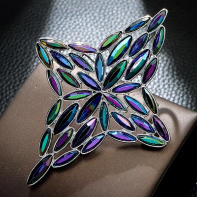 New Arrival Crystal Cross Brooches For Women Large Fashion Suit Accessories Vintage Pin 2 Colors Available
