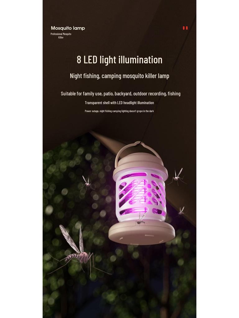 Outdoor USB Electric Mosquito Killer Lamp - Portable Shock Trap for Home & Dorms
