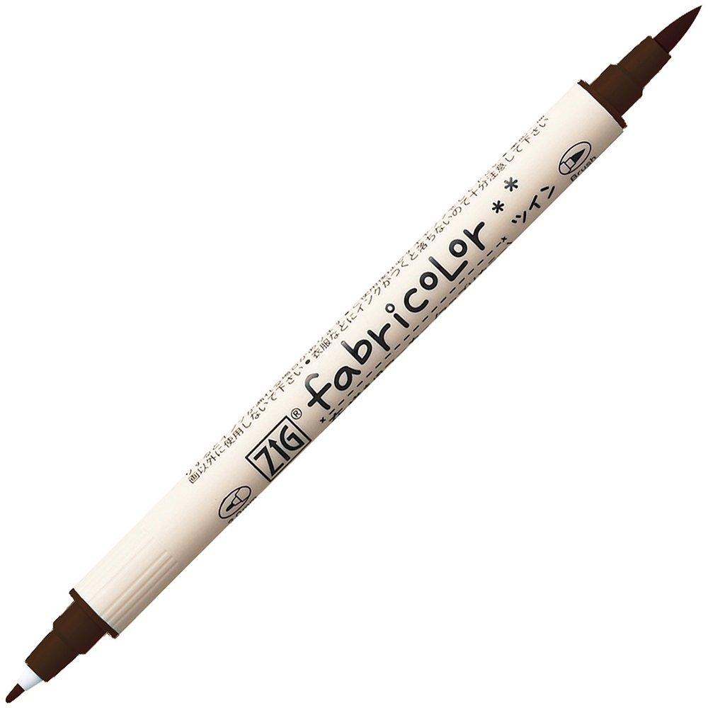 Kuretake ZIG FABRICOLOR Twin Dark Pen, Brown, TC-4000A-062