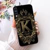 For Tecno Camon 12 CC7S Cover For Techno Camon 12 Case Silicone Luxury Crown A-Z Letters 2D Flat Pattern Soft Phone Casing