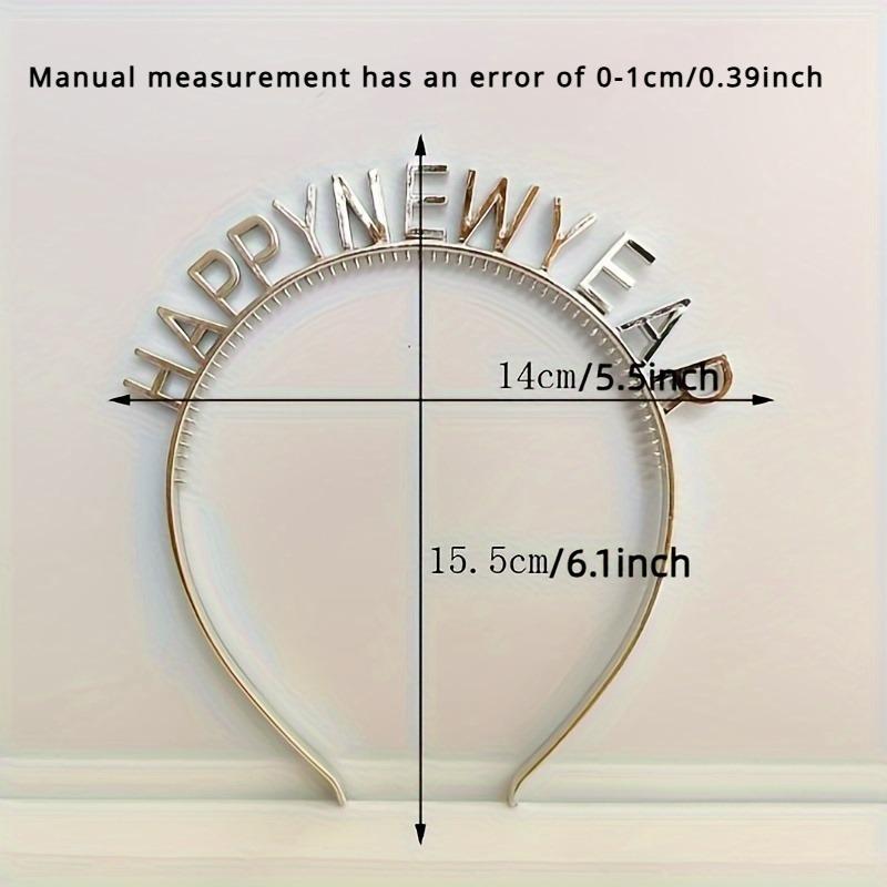 Happy New Year Headbands Letter New Year Eve Hair Hoop Party Headwear for Women, New Year Celebration Photo Prop Festival Decor