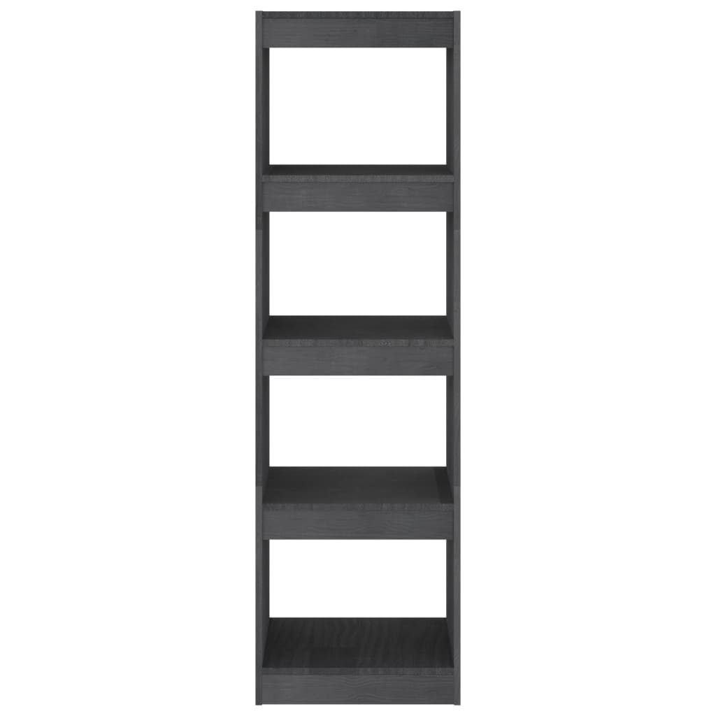 Bookshelf Room Divider Gray 40 x 30 x 135.5 cm Solid Pine Wood