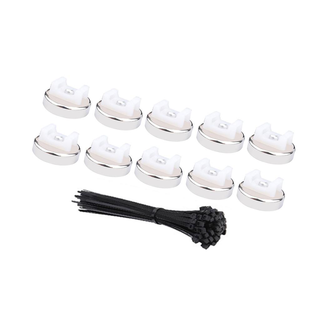 Pack of 20 Magnetic Cable Organizers Clip With Sturdy Nylon Straps for Secure Wire Management In Home Office Car