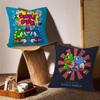 Puzzle Game B-Bubbles Bobble  Decorative Polyester Throw Pillow Cover Square Suitable for Home Office Coffee Shop Decor
