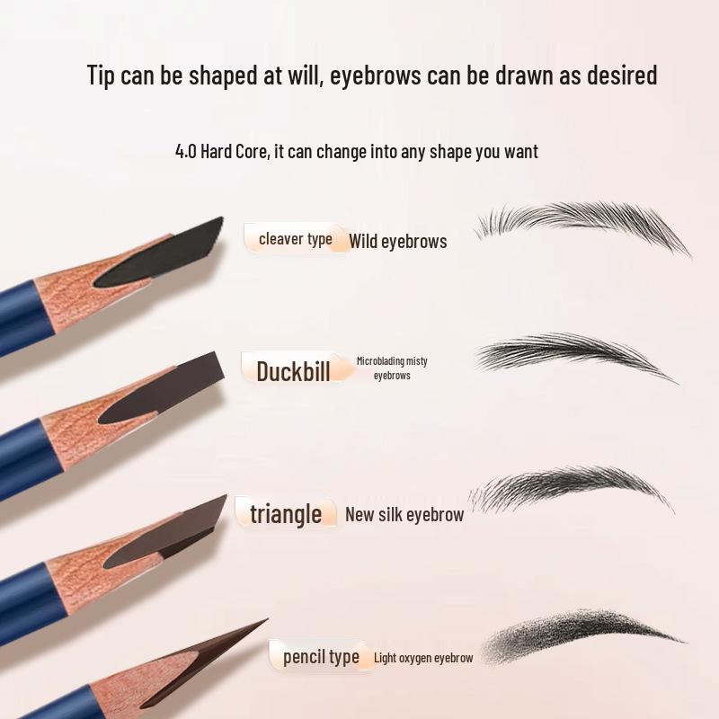 Hengsi Waterproof Eyebrow Pencil - Precise, Long-Lasting Strokes, Sweatproof & Non-Smudging with Sharpener