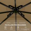 3.4 X 3.4 M Garden Gazebo, Beer Tent with Ventilation Roof, Arched Windows, Steel Frame, Beige
