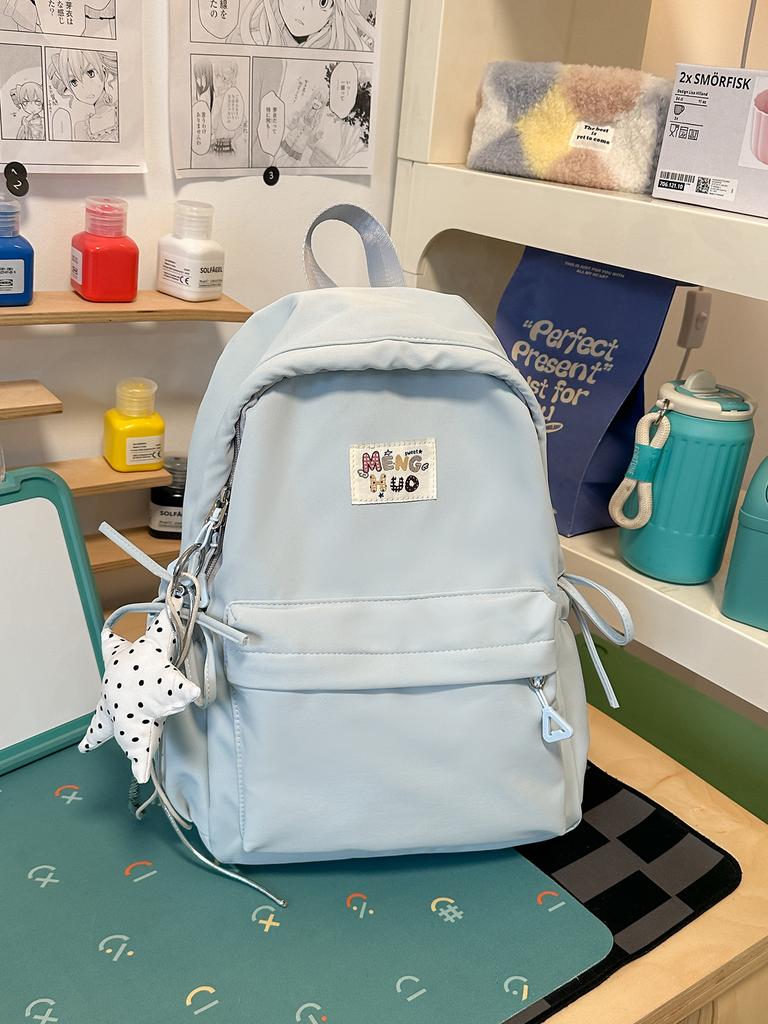 Schoolbag soft solid color soft waxy student small schoolbag girl daily class weekend girlfriend travel backpack