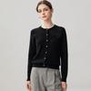 2026 Autumn/Winter Women's Cashmere Cardigan - Round Neck, Cute Style with Three Flower Design, Single-Breasted Jacket