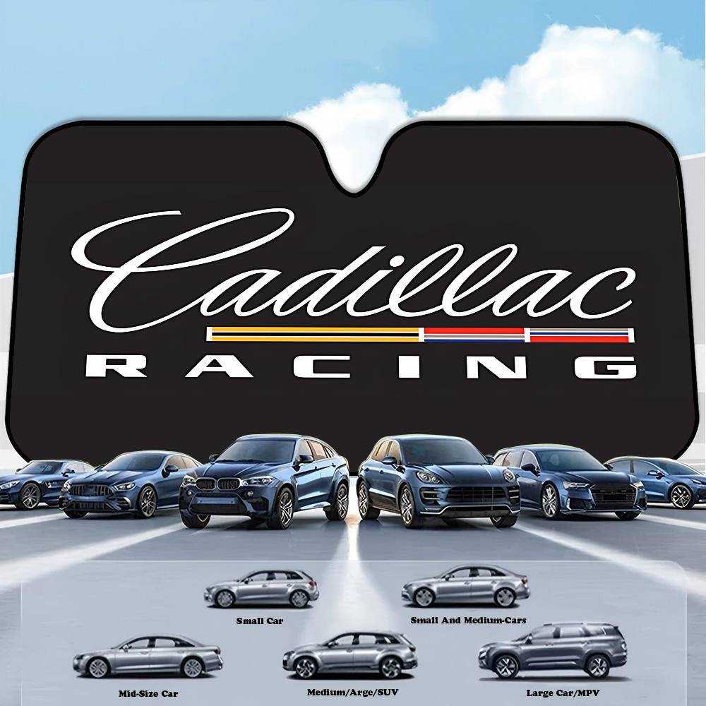 

C-Cadillac Car Car Sun Shade Front Window Sunshade For Most Sedans SUV Blocks Max Uv Rays Keep Your Vehicle Cool