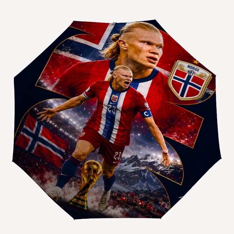 1pc H-Haaland Umbrella, Sun Protection, And UV Shielding. It Has Eight Sturdy Ribs for Outdoor Use And Perfect As a Holiday Gift