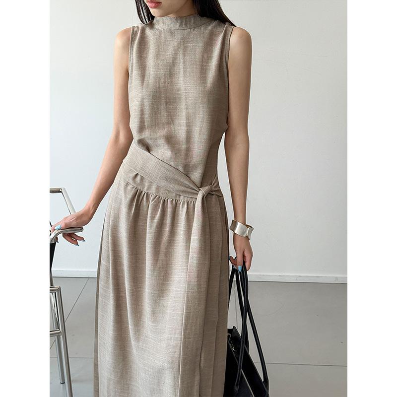 Summer New Korean Old Money Style Sleeveless Vest Dress Women's High-end Vacation Style