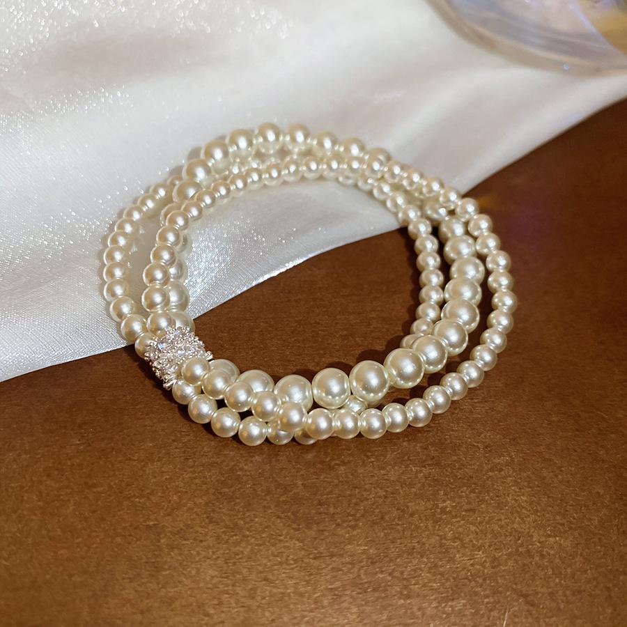 French temperament cold wind zircon star pearl bracelet light luxury bracelet sweet versatile jewelry