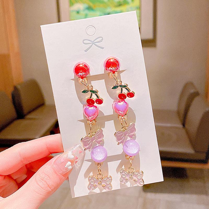 

Принцесса Мультяшные Клипсы для Ушей без Прокола для Маленьких Девочек - Милые Подвесные Серьги-Пусеты и Детские Украшения