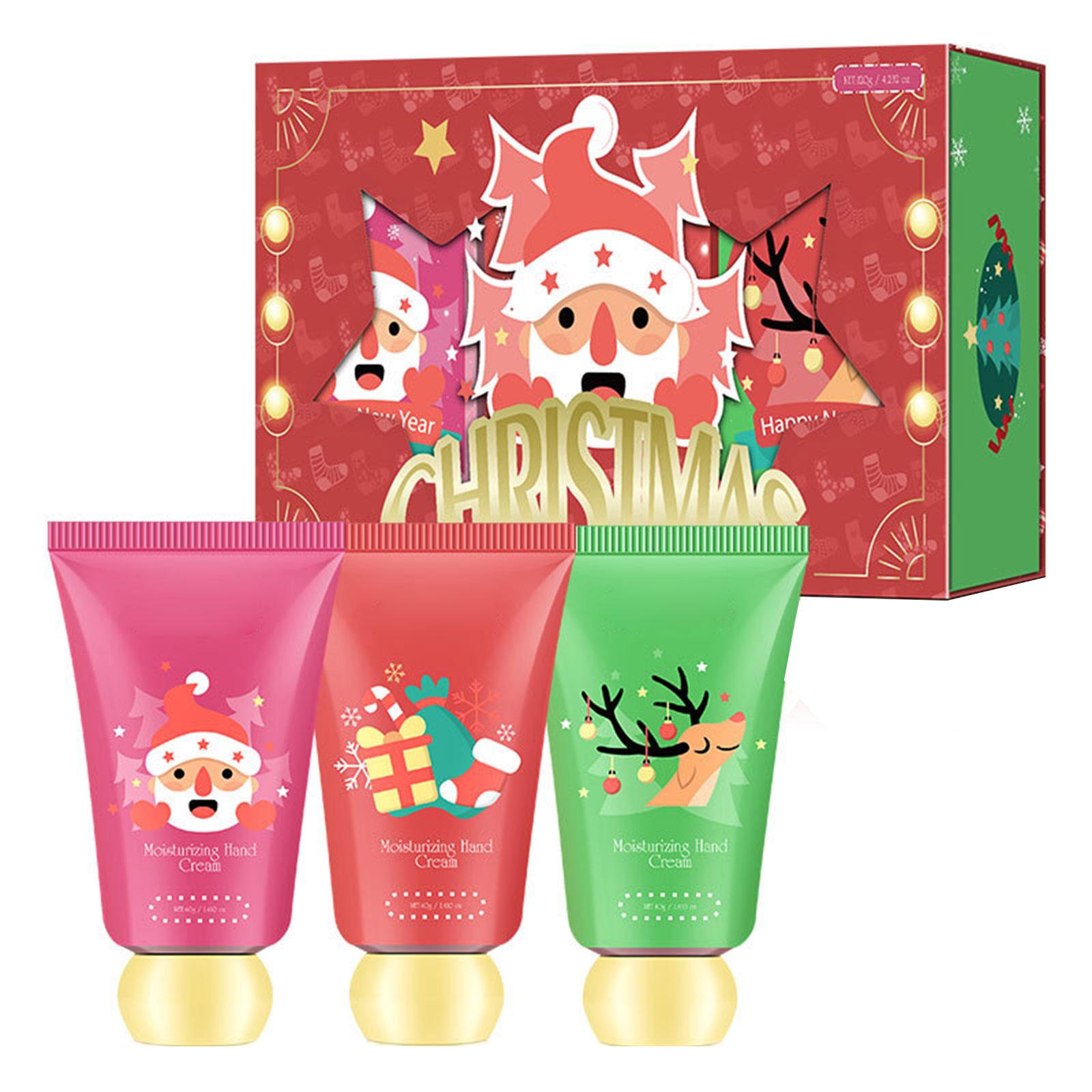 

Подарочный набор кремов для рук на Рождество, 3 фруктовых аромата, увлажняющий крем для рук для сухих потрескавшихся губ, в изысканной упаковке, подарки для ухода за губами для женщин и мужчин One Size