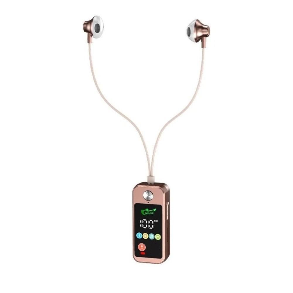 Card Insertion Lavalier Bluetooth Earphones LED Screen Wireless Headphones Support SD Card