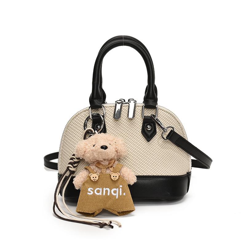 Retro Contrasting Shell Bag 2025 New Trendy Texture Versatile Handbag Casual Shoulder Bag Messenger Women's Bag