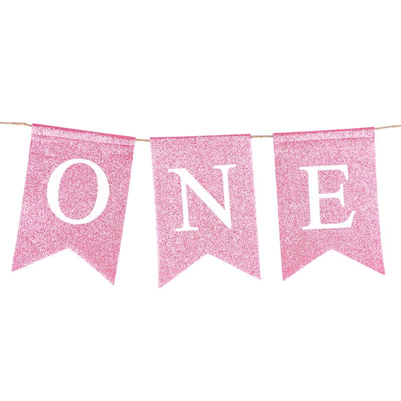 

Мешковина Гирлянда ONE Баннер на стул для первого дня рождения ребенка Мальчик Девочка Один год Украшение для вечеринки по случаю дня рождения Сувениры Реквизит для фотосессии Принадлежности розовый
