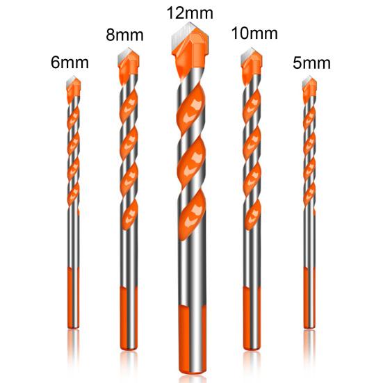 5/10Pcs Triangular Drill Bits Set Sharp Tip High Strength Hard Alloy Multifunctional Masonry Punching Drill Bits for Ceramic Tile Marble Concrete