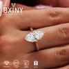 Inele BXINY 1/2CT Tăietură Marquise Moissanit Argint 925 pentru Femei Inel Solitar de Nuntă Cadouri Bijuterii Fine GRA