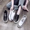 Women's 2025 Hidden Heel White Loafers - Slip-On, Lazy, Thick Sole, Korean Style Platform Shoes.