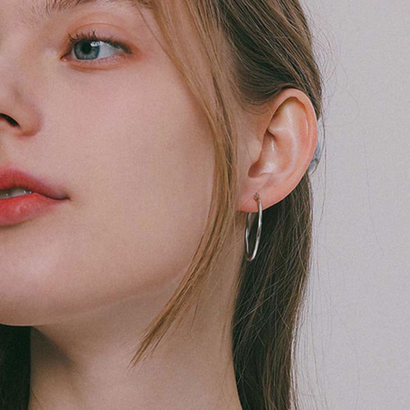 

J.Lauren Silver Click Ring Earrings M03887 single type