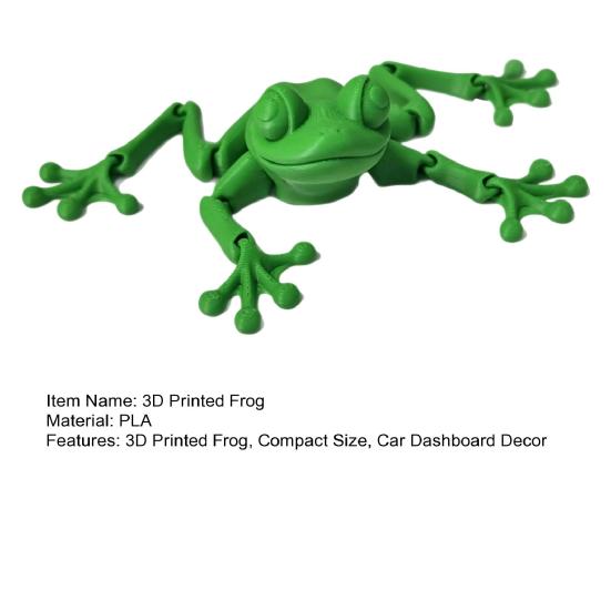 3D Printed Frog Ornament, Movable Joint Figurine, Stress Relief Toy, Creative Desktop Decoration, for Kitchen Car Desk Decor