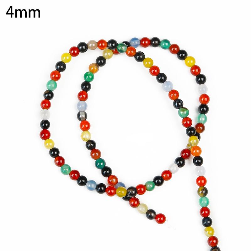 Handmade Seven-Color Agate Beads for DIY Jewelry: Round Loose Beads for Bracelets  Necklaces