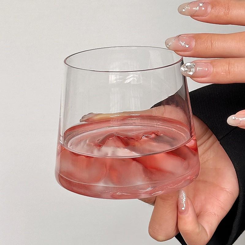 Ins Style Mt. Fuji Creative Pink Glass: Elegant Mountain Range Whiskey & Liquor Cup