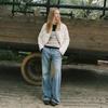 Elssibeui Vintage Wash Bootscut Denim Pants_Blue