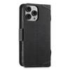 SUTENI J07 For iPhone 16 Pro Max Case Compatible with MagSafe Litchi Texture Leather Wallet Phone Cover