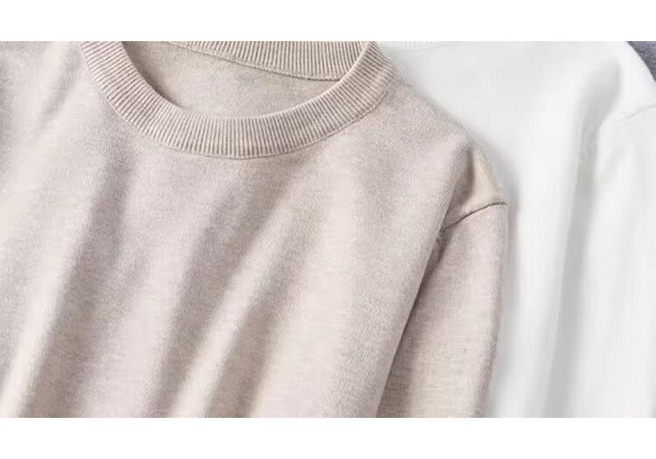 Trendy Harajuku Style Core-Spun Yarn Knitwear – Versatile No-Iron Round Neck Sweater