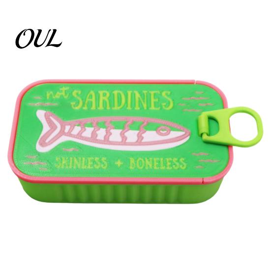 Skurriler Schmuckbehälter Sardinendose mit Fischgräte, PLA Kompakte Größe Vintage Dekorative Kosmetiktisch-Accessoire-Aufbewahrung, Tragbare Aufbewahrung