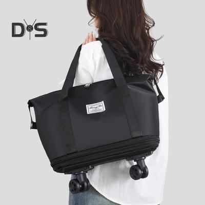 Travel Luggage Bag Trolley Bag with Wheels Waterproof Expandable Overnight Bag Portable Collapsible Weekender Bag for Travel Shopping Gym