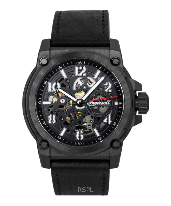 

Ingersoll The Anvil Кожаный ремешок Черный скелетонизированный циферблат Автоматический I16602 Мужские часы чёрный
