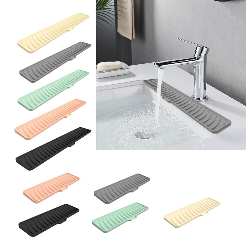 Multifunction  Silicone Faucet Mat Not  Slip Drainages Mat Kitchen Faucet Mat Kitchen Sink Accessory Large for Kitchen Sink