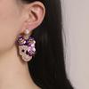 Luxurious Zircon Skull Ear Studs Delicate Zinc Alloy Skull Earrings with Zircon and Glitter Accent for Daily Wear
