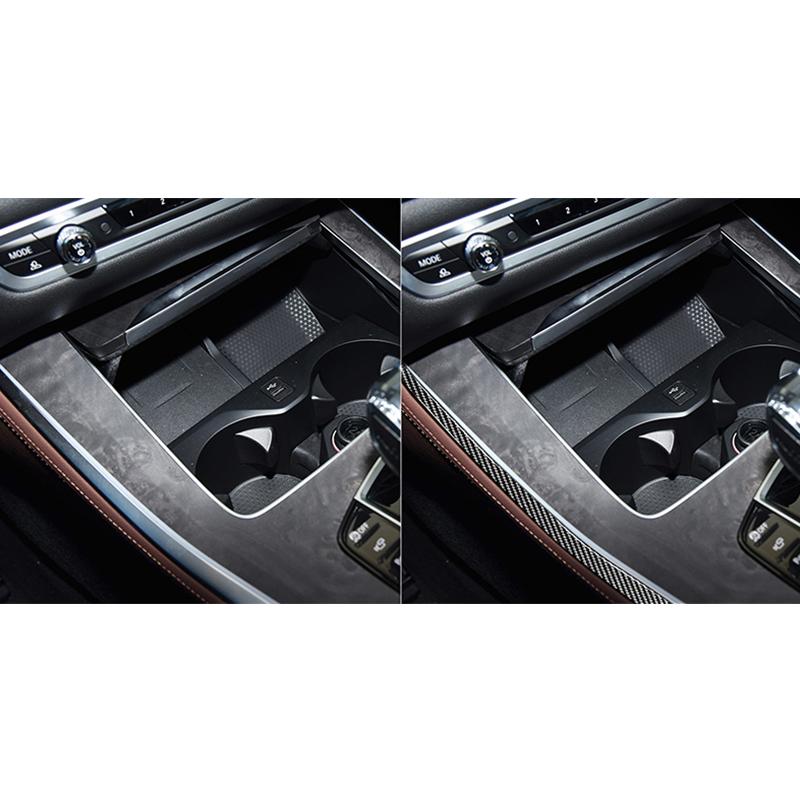 For BMW X5 X6 F15 F16 14-18 2pc Real Carbon Fiber Gear Side Trim Strip Car Interior Car Interior