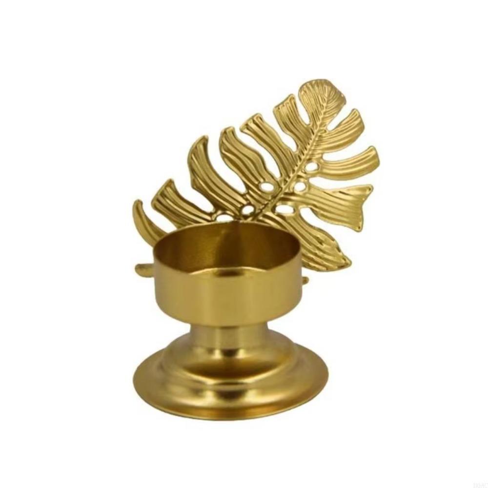 Durable Leaf Candlestick Stand Unique Golden Aromatherapy Rack Iron Candle Holder  Home Decor