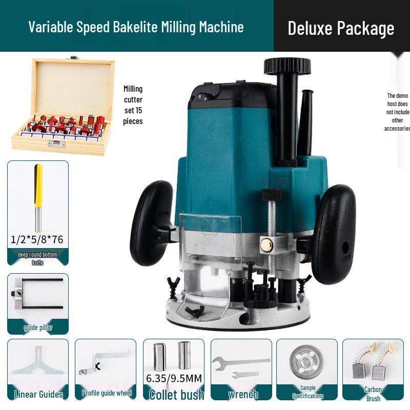 High-Power Multi-Functional Router: Industrial-Grade Bakelite Milling, Woodworking Engraving, Trimming, and Grooving Machine. Electric Tools.