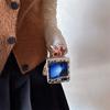 Leopard Print Bow Ring Is Suitable for Samsung ZFlip6 Mobile Phone Case Zflip5 Folding Screen Anti-drop Protective Case.