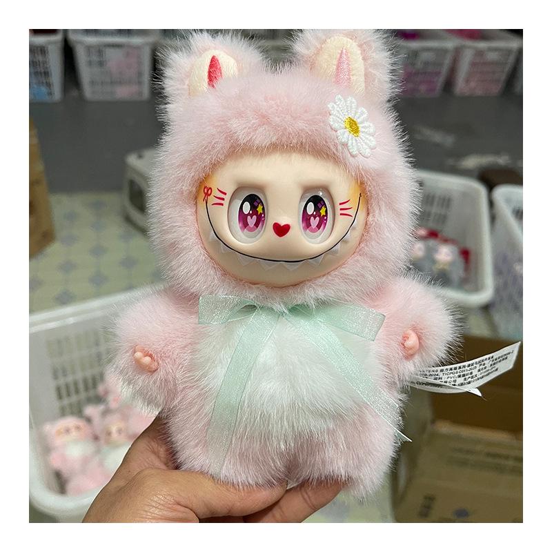 Cute Plush Doll Keychain with Ribbon - Stylish Bag Pendant and Adorable Toy Gift