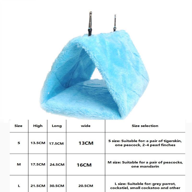 Bird Bed Winter Pet Bird Parrot Cages Warm Plush Hammock Hut Tent Bed Hanging Cave for Sleeping and Hatching Bird Accessories