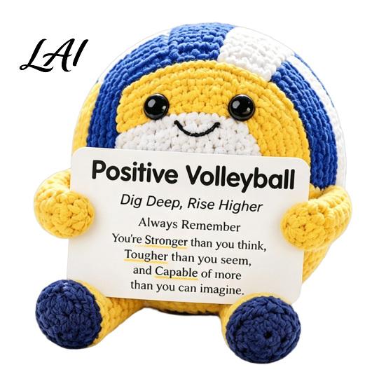 Cute Knitted Ornament for Athletes Positive Sports Ball Plush Emotional Support Doll