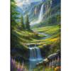 Peisaj Natural Pădure Floare Colibă Pârâu Cascadă Copaci Vedere Munte Poster Pictură pe Pânză Artă de Perete Imagini Decor Acasă