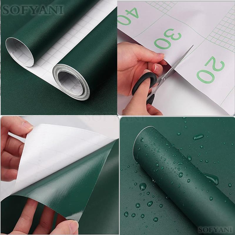 PVC Waterpoof Matte Wallpaper Dark Green Vinyl Self-Adhesive Stickers for Wall Furniture Livingroom Contact Paper Home Decor