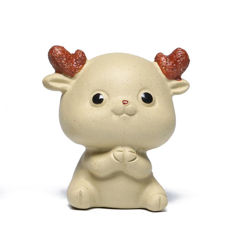 

Бутик Маленький пятнистый олень Фиолетовая глина Чайный питомец Антикварная чайная игрушка Статуэтка Бытовая чайная статуэтка Чайная церемония Украшения Ча Цзыша