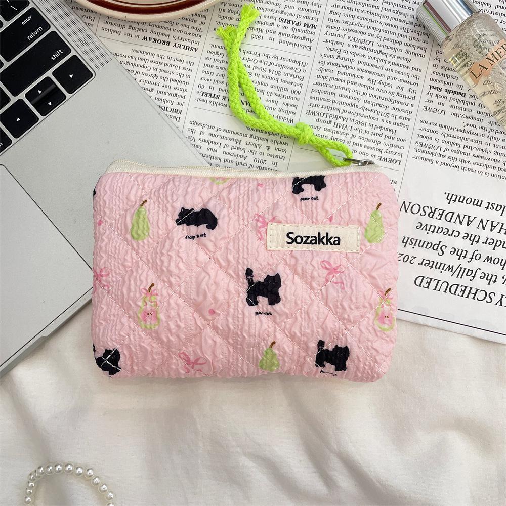 Floral Quilted Cotton Sanitary Napkin & Coin Storage Bag - Large Capacity, Soft, Cute Design