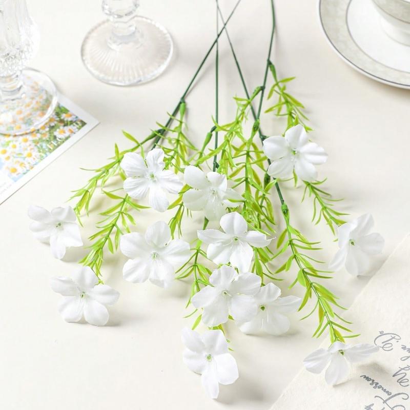 

5/10 шт. Белый букет искусственных цветов 33 см Искусственный цветок для домашнего декора стола, принадлежности для вечеринки, свадебное украшение, аксессуар для вазы 5Pcs белый